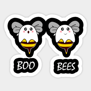 boo bees ghost halloween tshirt and mask Sticker